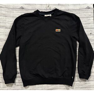 Fjallraven Vardag Crewneck Sweatshirt Sweater Mens L Black Heavyweight Cotton